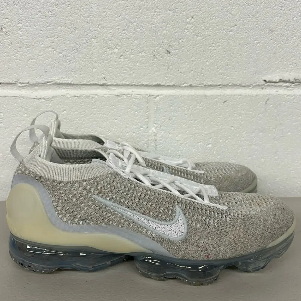 Nike Air Vapormax 2021 FK Womens White/White-Pure Platinum Sz 8.5 (DC4112 100)